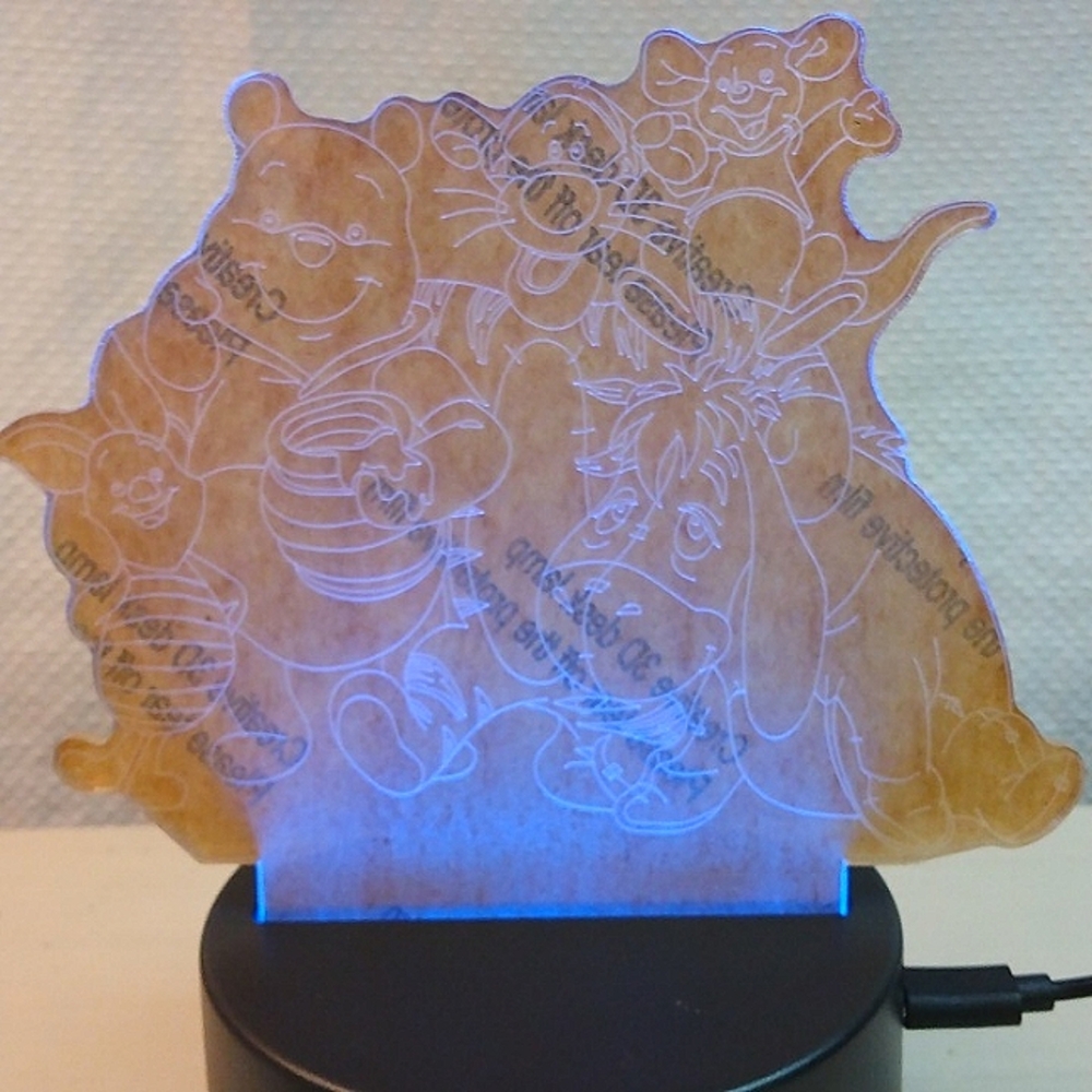 Creative 3D Visualization Lamp Winnie the Pooh and friends. New